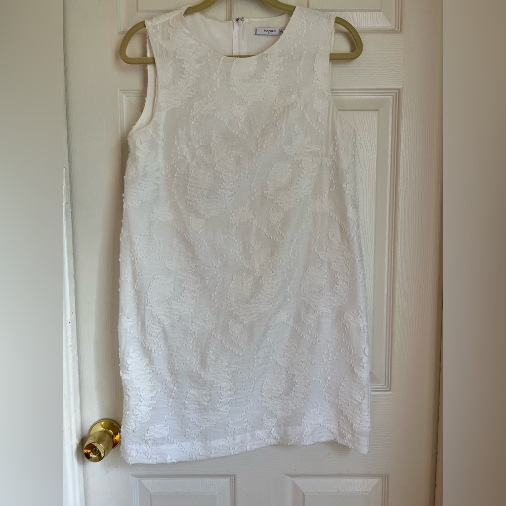 Mango white cotton sleeveless dress. Size S